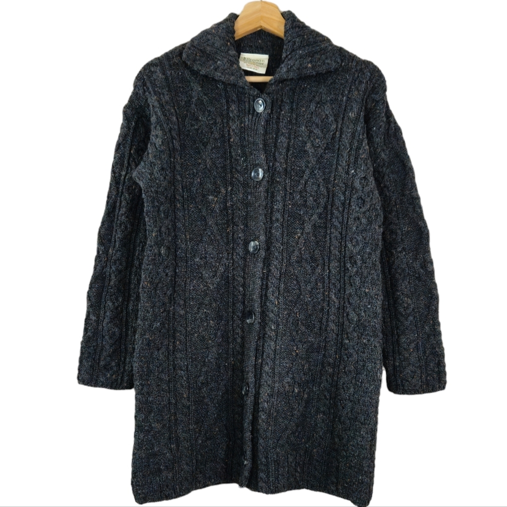 Kilronan Knitwear Wool Blend Ireland Gray Cardigan